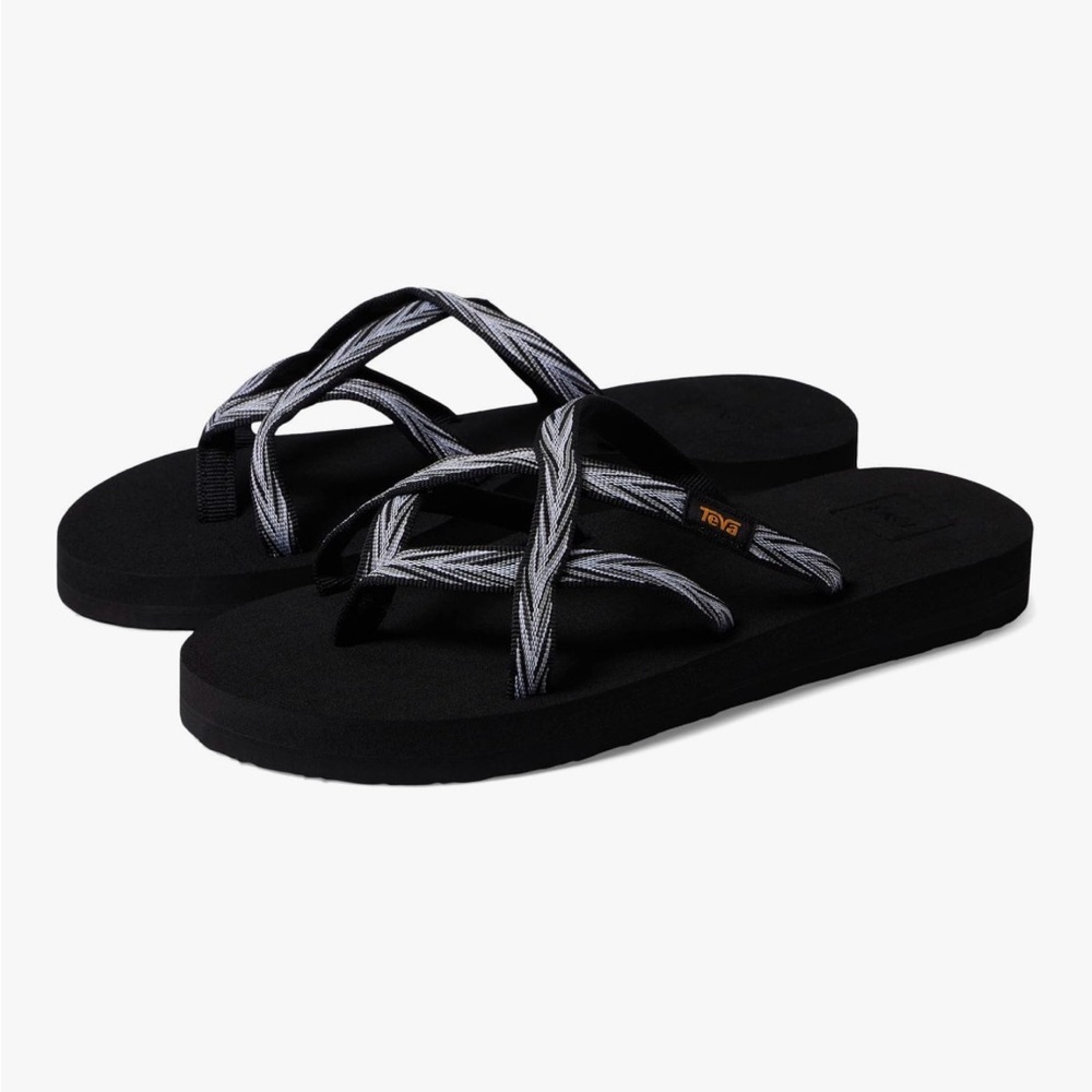 Teva Black and White Strappy Sandals